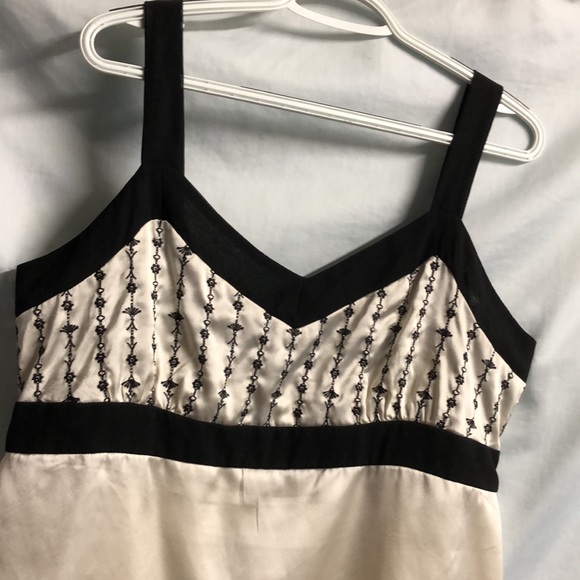 Maternity black cream embroider tank top blouse sleeveless polyester motherhood - Picture 2 of 10